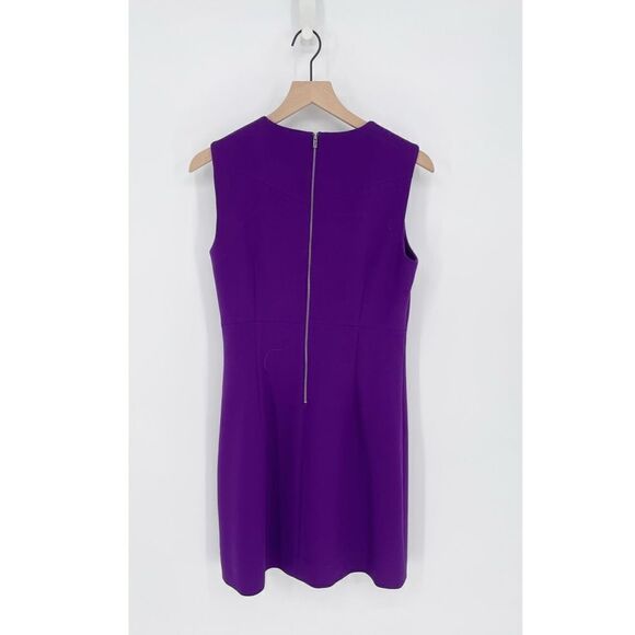 Diane Von Furstenberg Carrie Sleeveless Sheath Dress in Chrome Purple Women's 12 - Picture 5 of 9